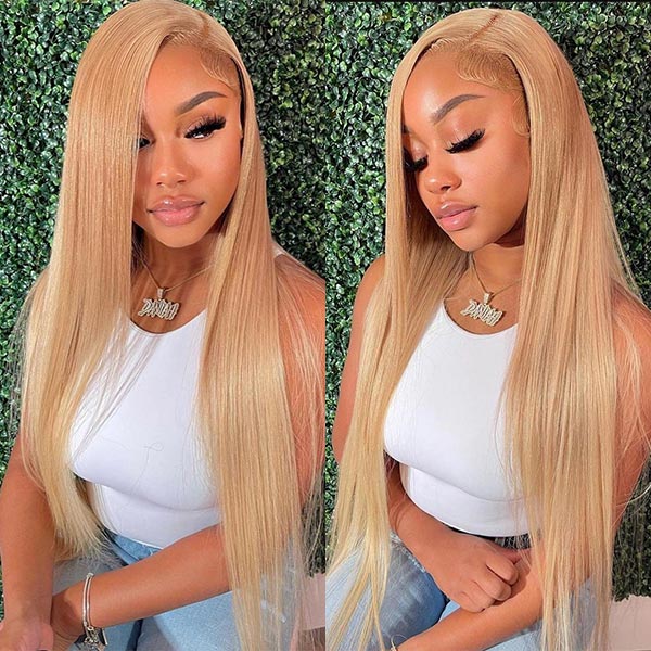 27# 30# 99j# 13x4 Transparent Lace Wig Straight Brazilian Hair