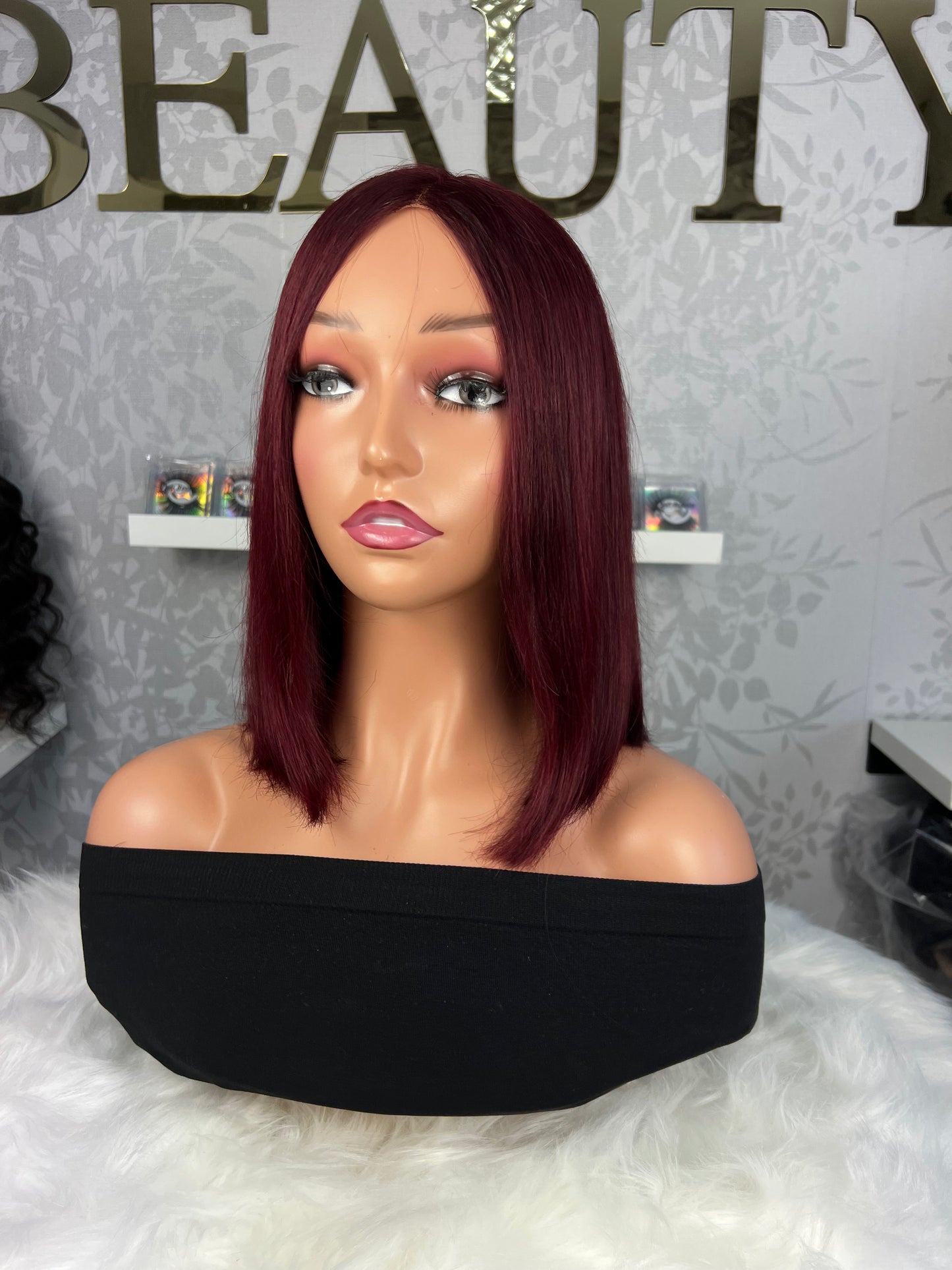 12 Inches Straight Human Hair 5*5 HD Transparent Wig - 99J