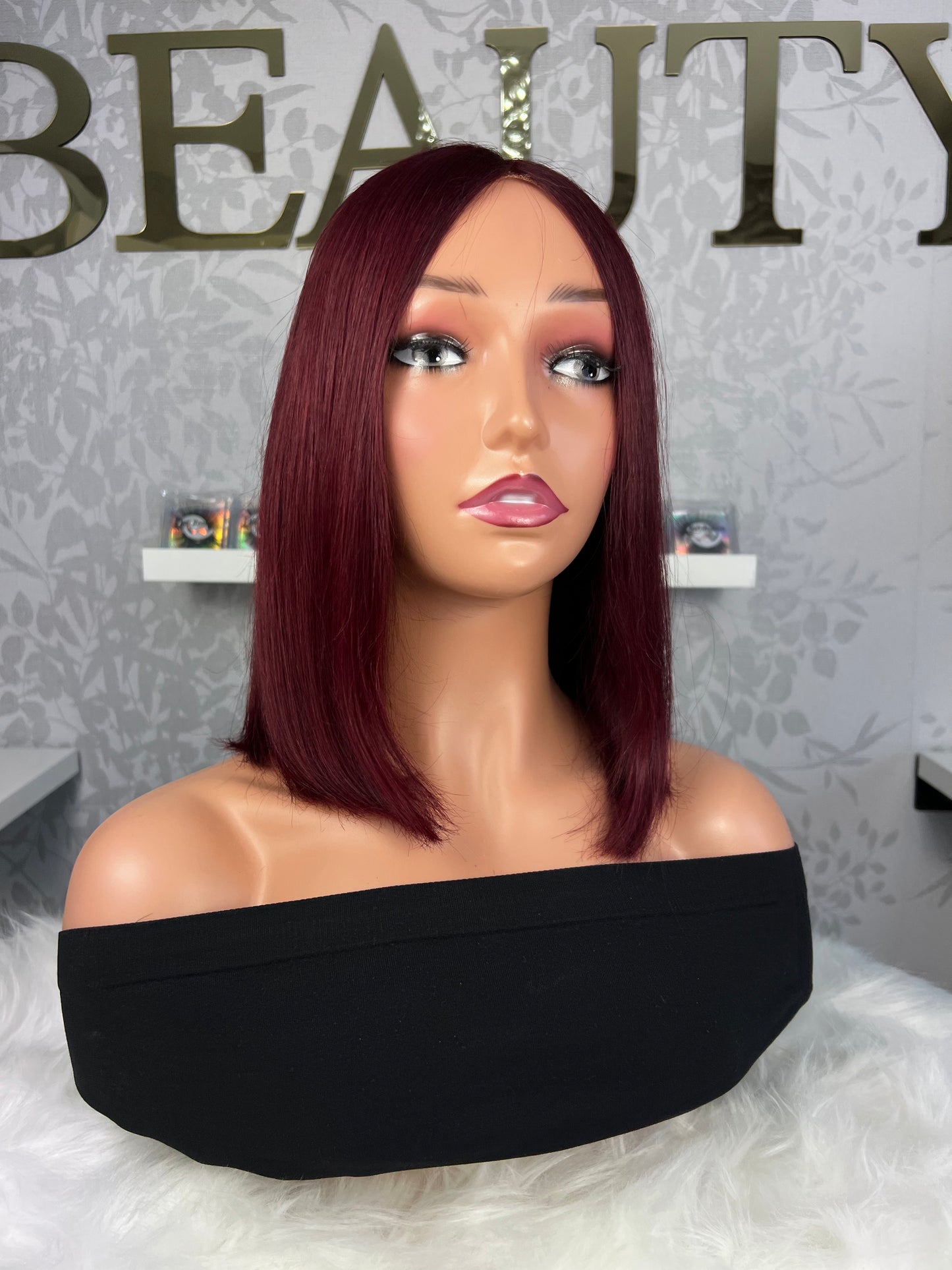 12 Inches Straight Human Hair 5*5 HD Transparent Wig - 99J