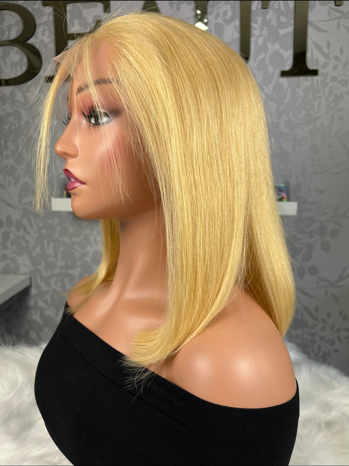 12 Inches Honey Blonde Human Hair 13*4 HD Transparent Wig